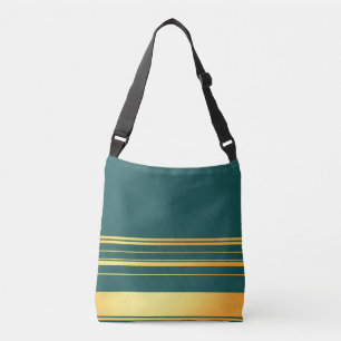 Modern Green Gold Luxury Linen Texture Collection Crossbody Bag