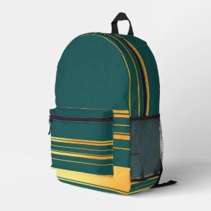Modern Green Gold Luxury Linen Texture Collection Printed Backpack