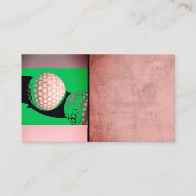 modern green golf ball business card template (Front)