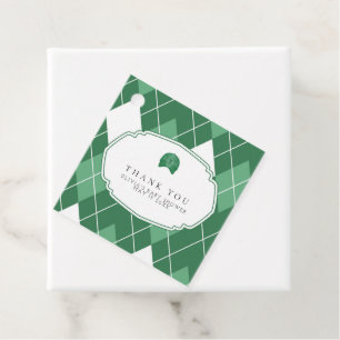 Modern green golf favour tag
