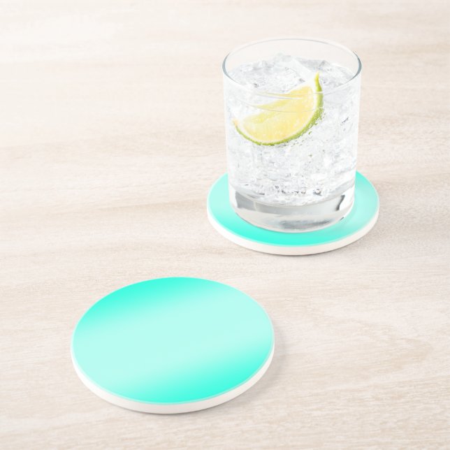 Modern Green gradient Watercolor nature pattern Coaster (Side)