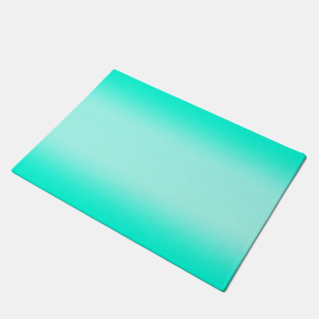 Modern Green gradient Watercolor nature pattern Doormat (Angled)