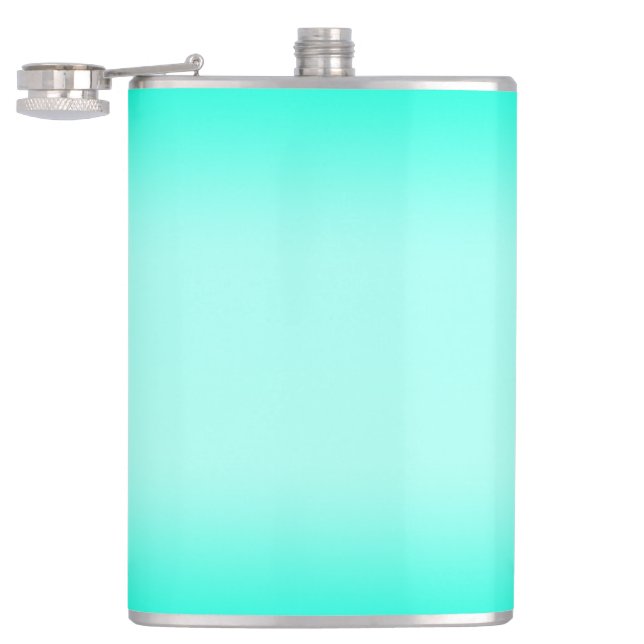 Modern Green gradient Watercolor nature pattern Hip Flask (Opened)