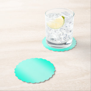 Modern Green gradient Watercolor nature pattern Paper Coaster