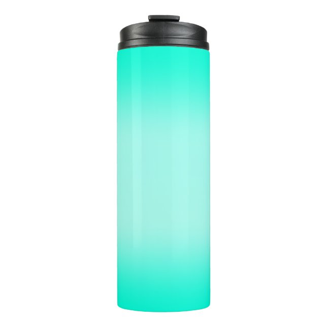 Modern Green gradient Watercolor nature pattern Thermal Tumbler (Front)