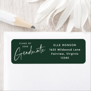 Modern Green Graduation Return Address