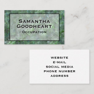 Modern green granite marble stone business card