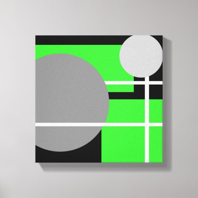 Modern Green Grey Black White - Wrapped Canvas (Front)