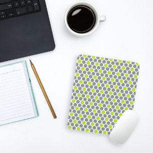 Modern Green Grey Geometric Mouse Mat