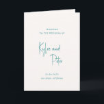 Modern Green Handwritten Script Elegant Wedding Programme<br><div class="desc">Elegant wedding program featuring a simple and classic design with your names in a modern script and your details in a combination of traditional serif and italic fonts.</div>