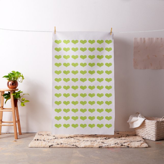 Modern Green Heart Pattern Fabric (In Situ)