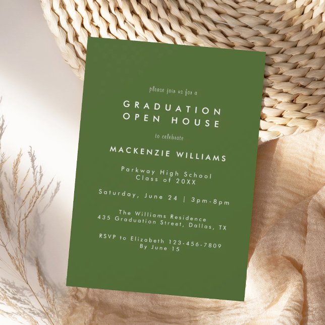 Modern Green High School Graduation Invitation (Creator Uploaded)