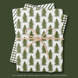 Modern Green Holiday Wrapping Paper Sheets