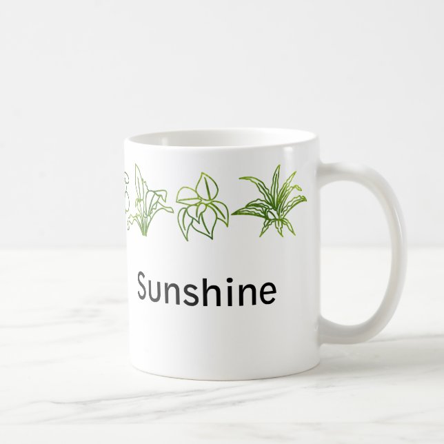 Modern Green House Plants Personalised Mug (Right)