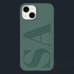Modern green initial minimal contemporary Case-Mate iPhone 14 case<br><div class="desc">Modern green initial monogram minimal contemporary phone case design.</div>