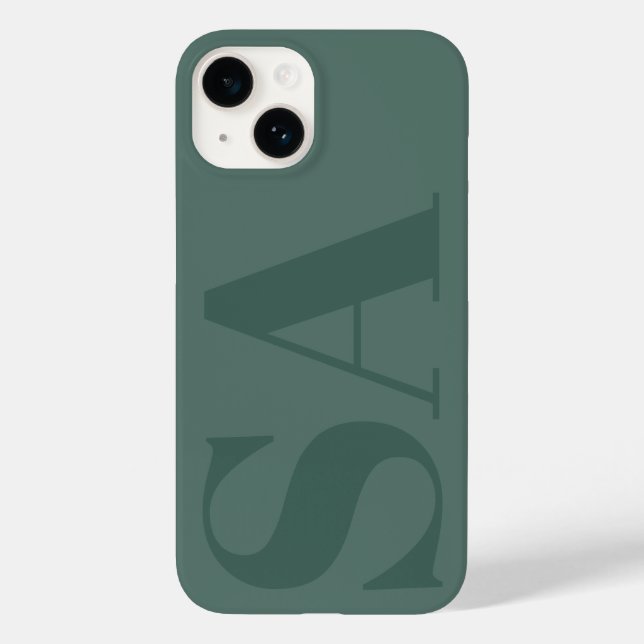 Modern green initial minimal contemporary Case-Mate iPhone case (Back)