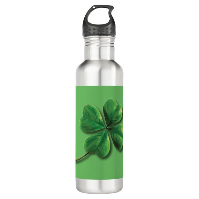 Modern Green Irish Shamrock 710 Ml Water Bottle (Front)