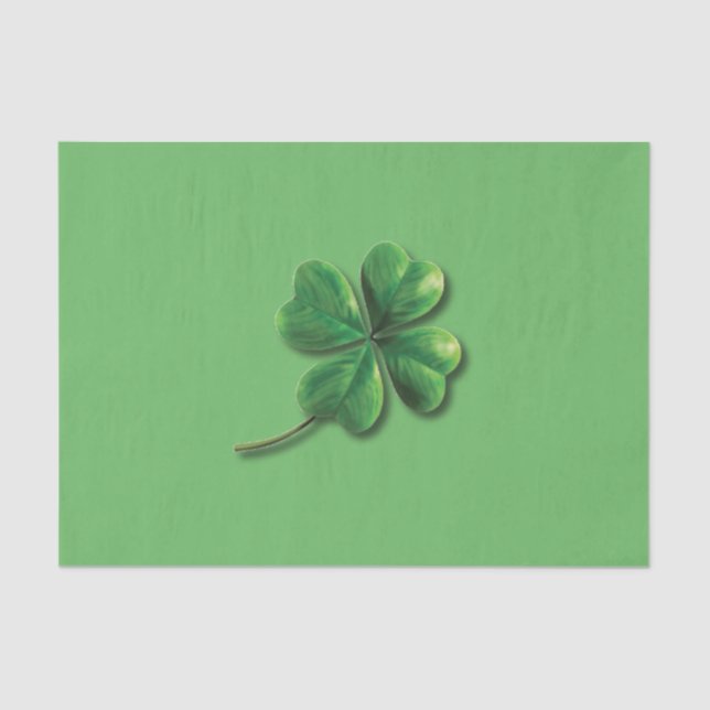 Modern Green Irish Shamrock   Tissue Paper (Front)