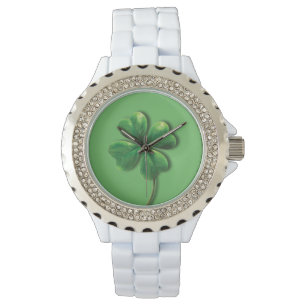 Modern Green Irish Shamrock Watch