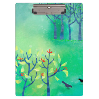 Modern Green Landscape Art Clipboard