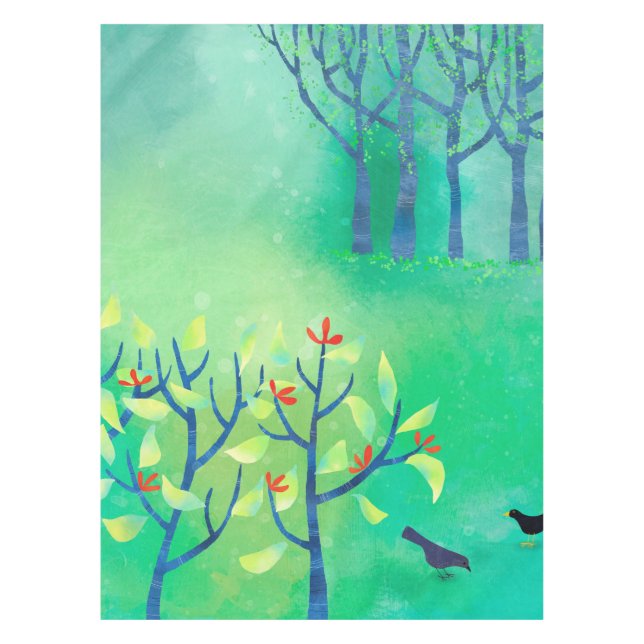 Modern Green Landscape Tablecloth (Front)