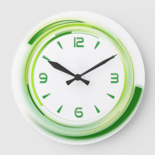 Modern green large clock