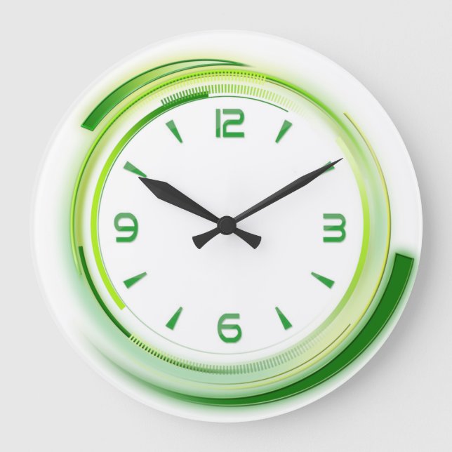 Modern green large clock (Front)