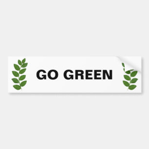 Modern Green Laurel Leaves Personalised Bumper Sticker