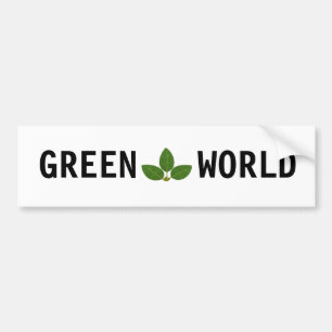 Modern Green Laurel Leaves Personalised Bumper Sticker