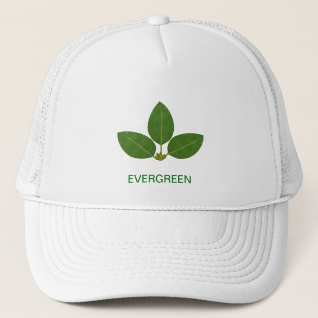 Modern Green Laurel Leaves Trucker Hat (Front)
