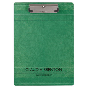 Modern Green Leather Look Clipboard