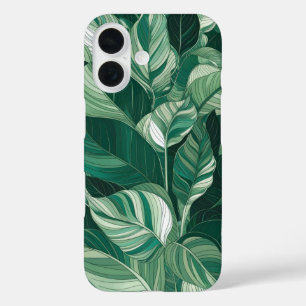 Modern Green Leaves Pattern Phone Case