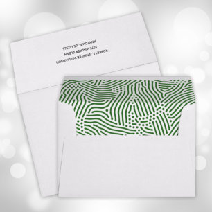 Modern Green Lines Dots Lined Envelope