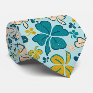 Modern Green Lucky Clover Shamrock Pattern Neck Ti Tie