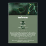 Modern Green Marble Monogram Wedding Itinerary Programme<br><div class="desc">A modern green marble monogram design. A unique design that uses contemporary elements and typography. A simple olive,  sage green design with a dash of green marble stone. A stylish green wedding itinerary program design with modern elements. Matching wedding invitations and other stationery items are also available.</div>