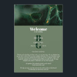 Modern Green Marble Monogram Wedding Itinerary Programme<br><div class="desc">A modern green marble monogram design. A unique design that uses contemporary elements and typography. A simple olive,  sage green design with a dash of green marble stone. A stylish green wedding itinerary program design with modern elements. Matching wedding invitations and other stationery items are also available.</div>