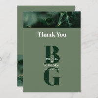 Modern Green Marble Monogram Wedding 