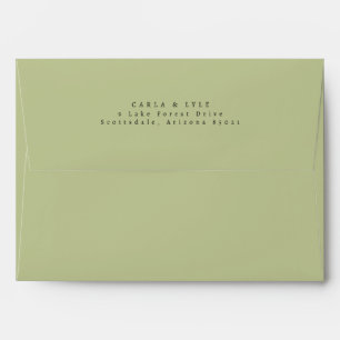 Modern Green Meadow Wedding Return Address Envelope