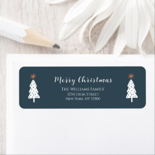 Modern Green Merry Christmas address label