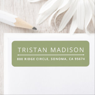 Modern Green Minimalist Elegant Return Address