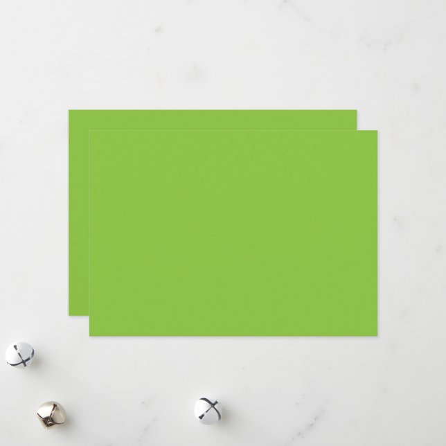 Modern Green Minimalist Holiday Card (Front/Back In Situ)