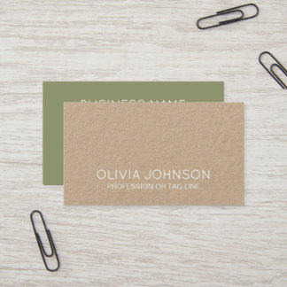 Modern Green Minimalist Kraft Consultant Business Card