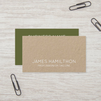 Modern Green Minimalist Kraft Consultant Business Card