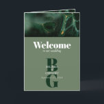 Modern Green Monogram Order of Service Programme<br><div class="desc">A modern green marble monogram design. A unique design that uses contemporary elements and typography. A simple olive,  sage green design with a dash of green marble stone. A stylish green wedding order of service program design with modern elements. Matching wedding invitations and other stationery items are also available.</div>