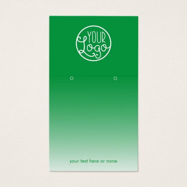 Modern Green Ombre Your Logo Earrings Display Card (Front)