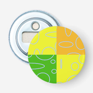 Modern Green Orange Yellow Geometric Bottle Opener