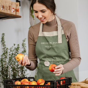 Modern Green Organic Food  Apron