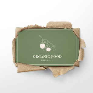 Modern Green Organic Food  Business Card