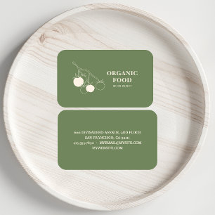 Modern Green Organic Food  Business Card