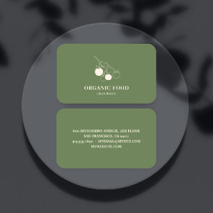 Modern Green Organic Food  Business Card